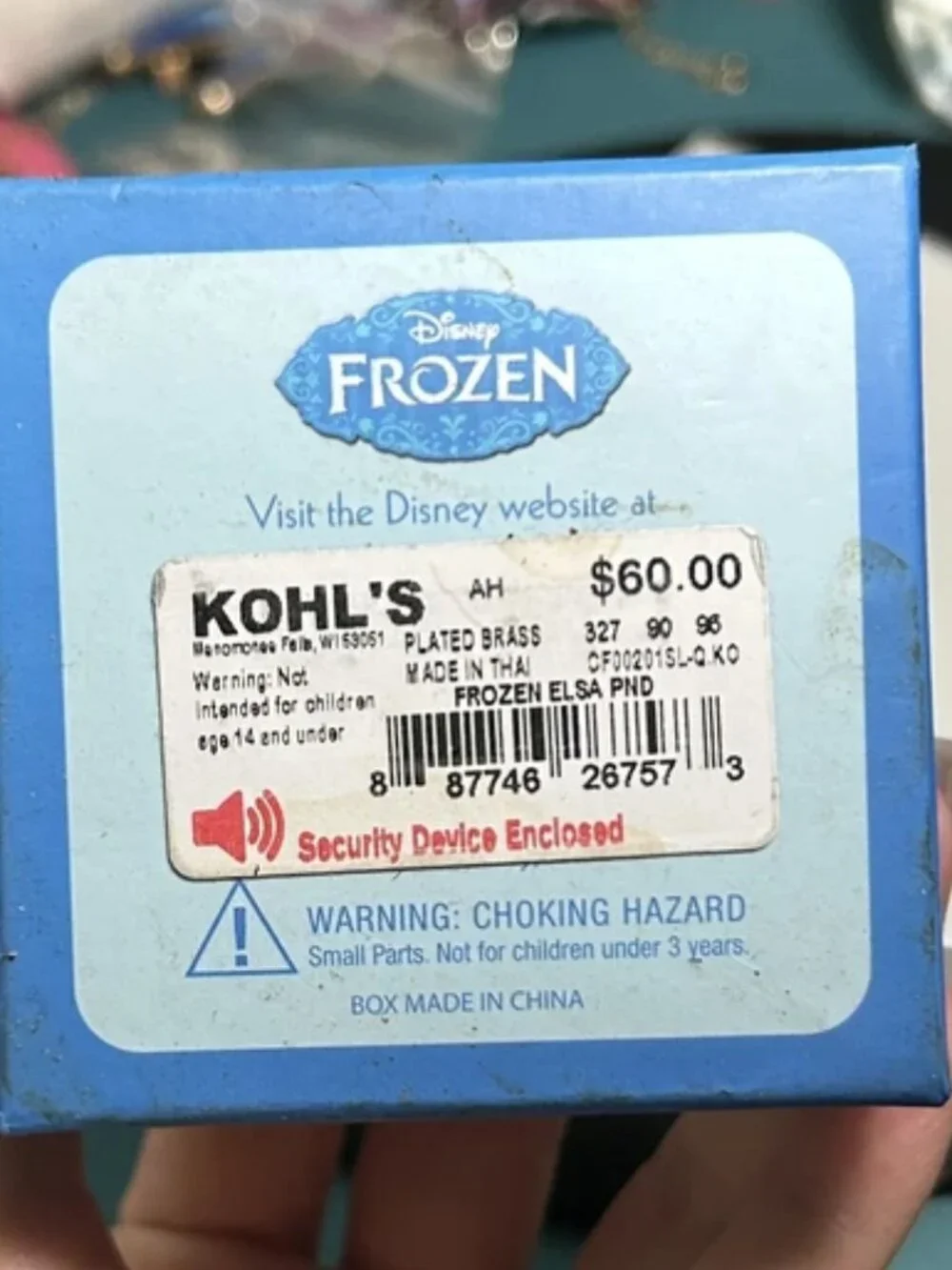 Disney Frozen Elsa Oval Pendant Necklace Fine Silver Plated NIB Kohl's $60 MSRP